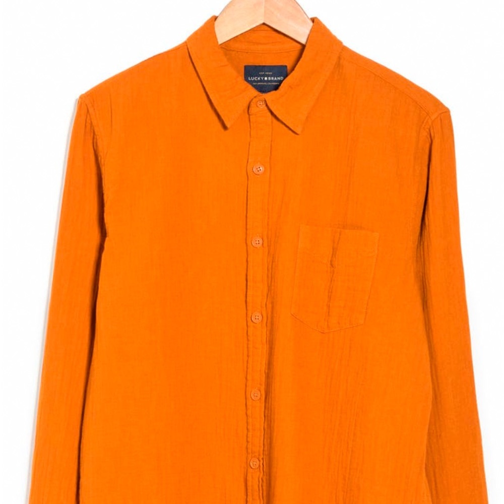 Lucky Brand men's XL ballona cotton button up shirt. NWT. $60 Value.